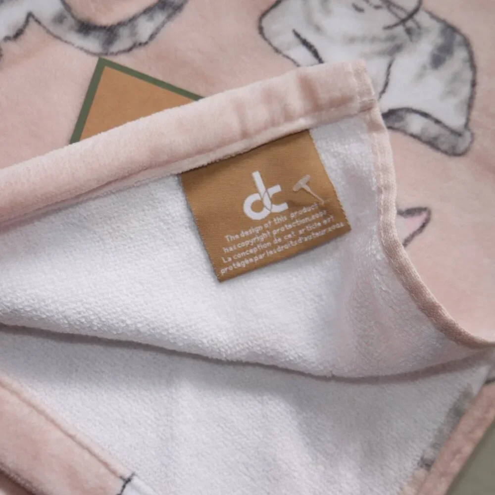 Deborah Connolly 6 PC Bath Towel Set Soft Pink Kitty Cats Kittens Tabby Cat NWT